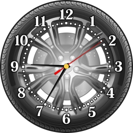 Купить Часы с автомобильным колесом 250*250 мм в Беларуси от 20.00 BYN