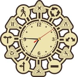 Купить Часы с дорожными знаками 350*350 мм в Беларуси от 21.00 BYN