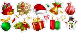 Купить Набор Новогодних наклеек 283*124 мм в Беларуси от 3.00 BYN