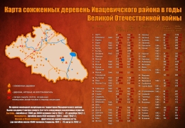 Купить Стенд Карта сожженных деревень Ивацевичского района в годы Великой Отечественной войны 1000*700 мм в Беларуси от 125.00 BYN
