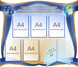 Купить Стенд фигурный Информация ФПБ в сине-золотых тонах 1100х940 мм в Беларуси от 258.90 BYN