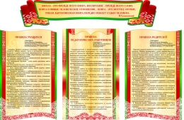 Купить Стендовая композиция в золотисто-красных тонах Правила учащихся, пелагогических работников, родителей 1600*1060 мм в Беларуси от 280.00 BYN