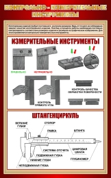 Купить Стенд Контрольно-измерительные инструменты в бордовых тонах 500*800 мм в Беларуси от 69.00 BYN