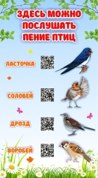 Купить Стенд Здесь можно послушать пение птиц 250*450 мм в Беларуси от 19.00 BYN