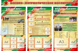 Купить Стендовая композиция Военно-патриотическое воспитание с карманами 2250*1500мм в Беларуси от 641.00 BYN