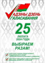 Купить Баннер Адзiны дзень галасавання 25 лютага 2024 года на белорусском языке Выборы 2024 в Беларуси от 24.00 BYN