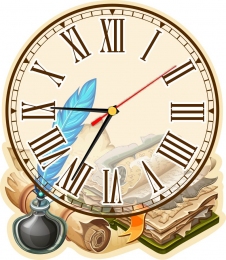 Купить Часы для кабинета литературы с книгой и пером 240*270 мм в Беларуси от 18.00 BYN