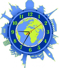 Часы настенные кварцевые Достопримечательности мира 330*370 мм