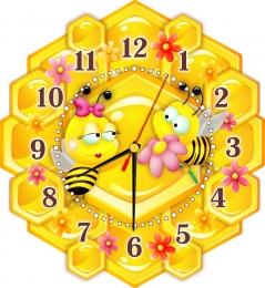 Купить Часы с пчелками в сотах 270*300 мм в Беларуси от 31.50 BYN