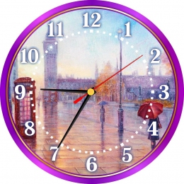 Купить Часы в кабинет английского языка в сиреневых тонах 240*240 мм в Беларуси от 30.00 BYN
