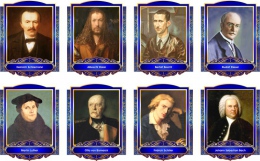 Купить Комплект портретов Знаменитые немецкие деятели в золотисто-синих тонах  260*350 мм в Беларуси от 128.00 BYN