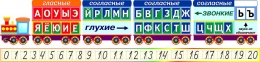 Купить Композиция паровозик, звуки, прописные цифры 1500*340 мм в Беларуси от 84.00 BYN