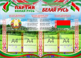 Купить Стенд Белорусская партия Белая Русь с символикой 1250*900 мм в Беларуси от 192.60 BYN