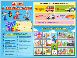 Купить Стенд Детям о безопасности в голубых тонах 810*610 мм в Беларуси от 73.00 BYN