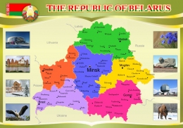Купить Стенд Карта Беларуси на английском языке в оливковых тонах 1000*700 мм в Беларуси от 113.00 BYN