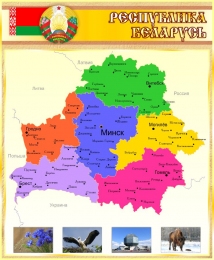 Купить Стенд Карта Беларуси на русском языке золотисто-коричневая 700*850 мм в Беларуси от 92.00 BYN