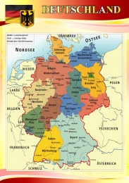 Купить Стенд Карта Германии в бордово-золотисто-розовых тонах 530*750 мм в Беларуси от 70.00 BYN