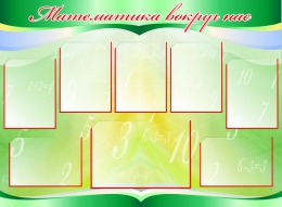 Купить Стенд Математика вокруг нас в золотисто-зеленых 1220*900 мм в Беларуси от 204.60 BYN