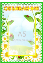 Купить Стенд Объявления для группы Ромашка с карманом А5 250*365 мм в Беларуси от 16.90 BYN