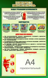 Купить Стенд Пожарная безопасность в зеленых тонах 500*800мм в Беларуси от 64.80 BYN