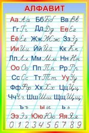 Купить Стенд Русский алфавит прописной и строчной в радужных тонах 670*1000 мм в Беларуси от 108.00 BYN