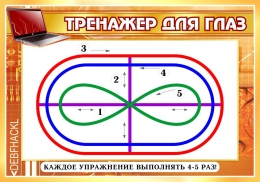 Купить Стенд Тренажер для глаз в кабинет информатики в коричневых тонах 370*260 мм в Беларуси от 16.00 BYN