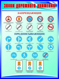 Купить Стенд Запрещающие знаки дорожного движения в сине-голубых тонах 750*1000мм в Беларуси от 120.00 BYN