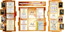 Купить Стендовая композиция Математика вокруг нас с формулами в золотсто-бордовых тонах в Беларуси от 318.60 BYN