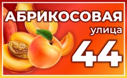 Купить Табличка на дом улица Абрикосовая 620*380 мм в Беларуси от 38.00 BYN