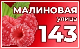 Купить Табличка на дом улица Малиновая 620*380 мм в Беларуси от 38.00 BYN