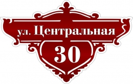 Купить Табличка Номер дома и название улицы в бордовых тонах 450*290 мм в Беларуси от 23.00 BYN