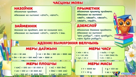 Композиция стендов для начальной школы на бел мове 2100*600 мм Изображение #1