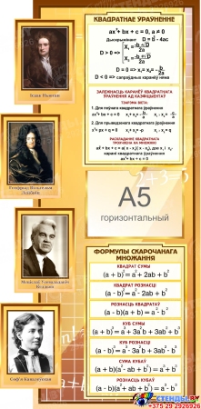 Стенд  Матэматыка вакол нас с формулами на бел мове в золотисто-коричневых тонах 1820*975мм Изображение #1