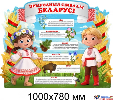 Стенд Прыродныя сімвалы Беларусі  1000*780 мм