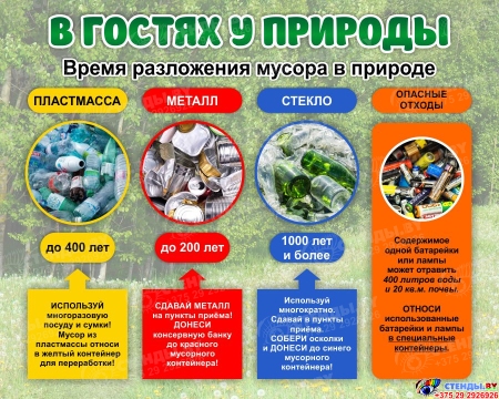Стенд В гостях у природы 1000*800 мм