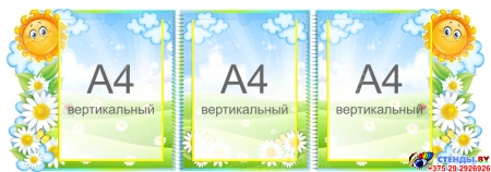 Стенд-ширма для группы Ромашка, Солнышко в виде папки-передвижки 1050*370 мм Изображение #1