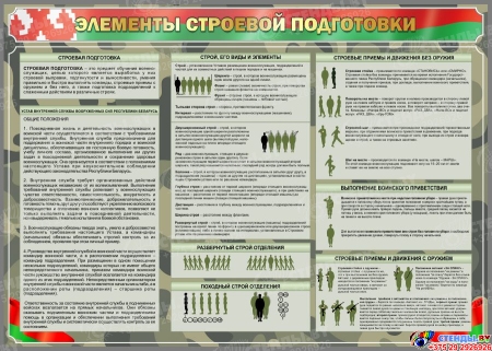 Стенд Элементы строевой подготовки 1400*1000 мм