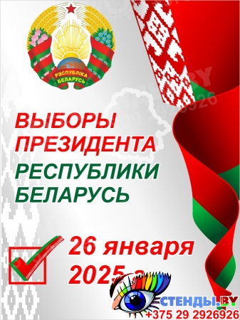 Стенд Выборы Президента Республики Беларусь 600*800 мм