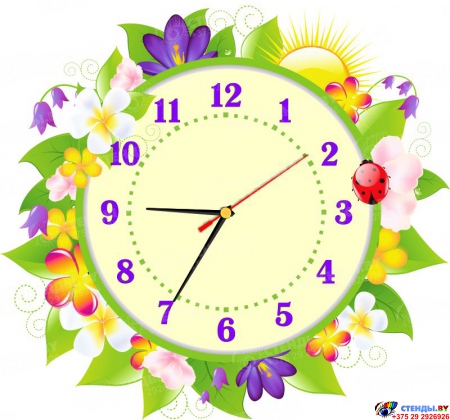 Часы настенные кварцевые с цветами  370*350 мм