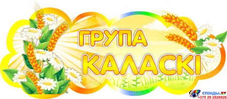 Фигурная табличка в группу Каласкi для детского сада на белорусском языке 280х112 мм