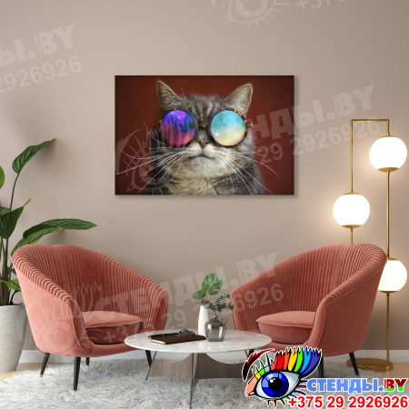 Картина на холсте Кот в космических очках Изображение #1