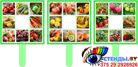 Комплект табличек Овощи, фрукты, ягоды