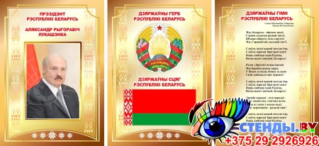 Композиция Национальная символика в золотистых тонах на белорусском языке 630*300 мм