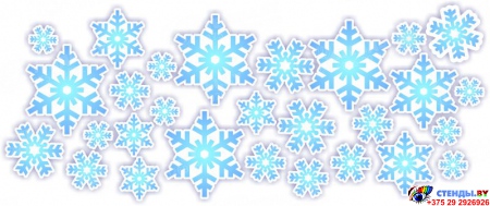 Набор наклеек Снежинки на белом фоне
