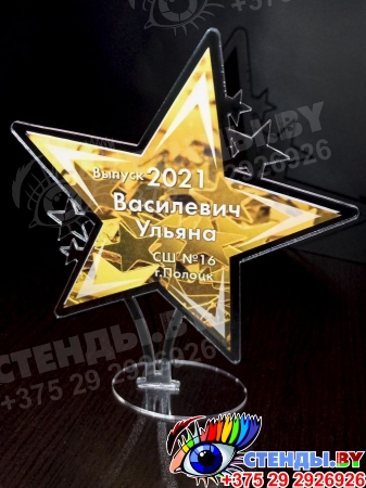 Награда Звезда с двусторонней печатью 150*170 мм Изображение #2