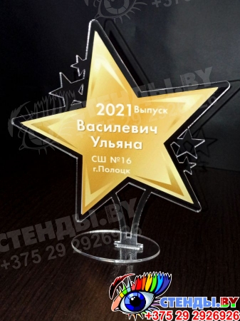 Награда Звезда с двусторонней печатью 150*170 мм Изображение #3