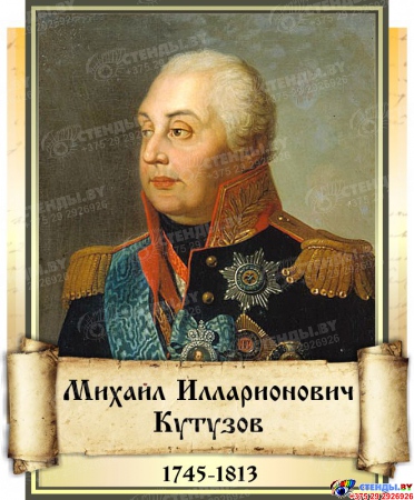 Комплект стендов портретов Великие Русские Полководцы в золотистых тонах  330*400 мм Изображение #4