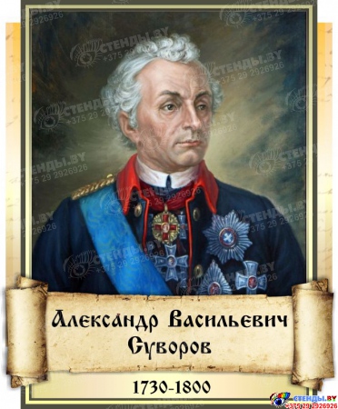 Комплект стендов портретов Великие Русские Полководцы в золотистых тонах  330*400 мм Изображение #9