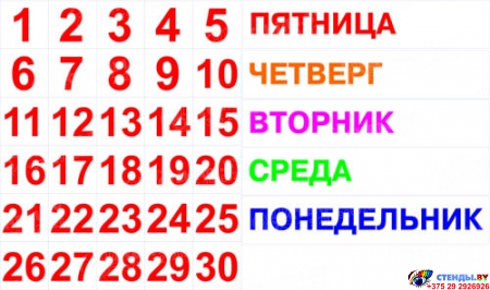 Стенд Каляндар Прыроды, развивающий в голубых тонах на белорусском языке 800*600мм Изображение #4