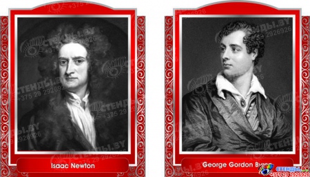 Комплект портретов  Знаменитые Британцы для кабинета английского языка серо-красные 260*350 мм Изображение #3